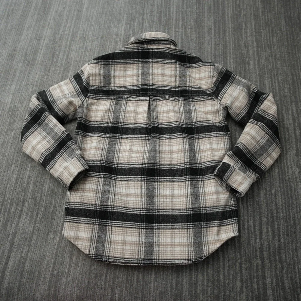 Alpine Design Jacket Men Plaid Flannel Wool 2 Pockets Long Sleeve Buttons XS‎